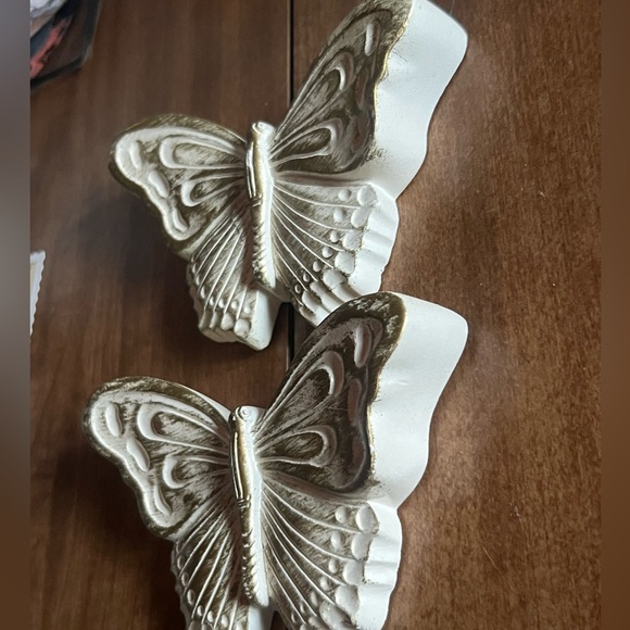 VTG 1983 Miller Studio Chalkware Butterfly pair Plaques Wall decor/hanging - Picture 5 of 5